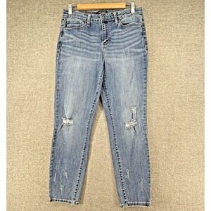 Judy Blue Relaxed Fit Jeans Women Size 32 Denim Blue Distressed Casual